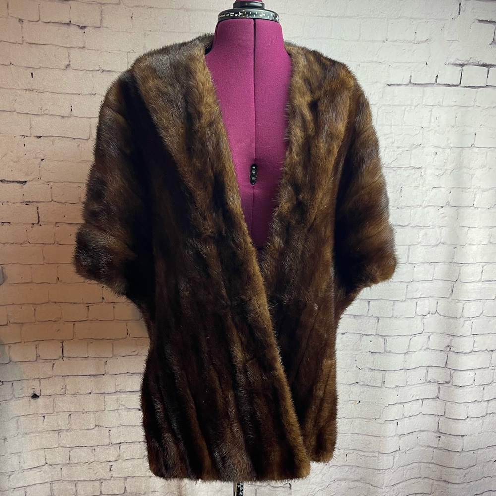 Vintage dark brown mink stole Carson Pirie Scott